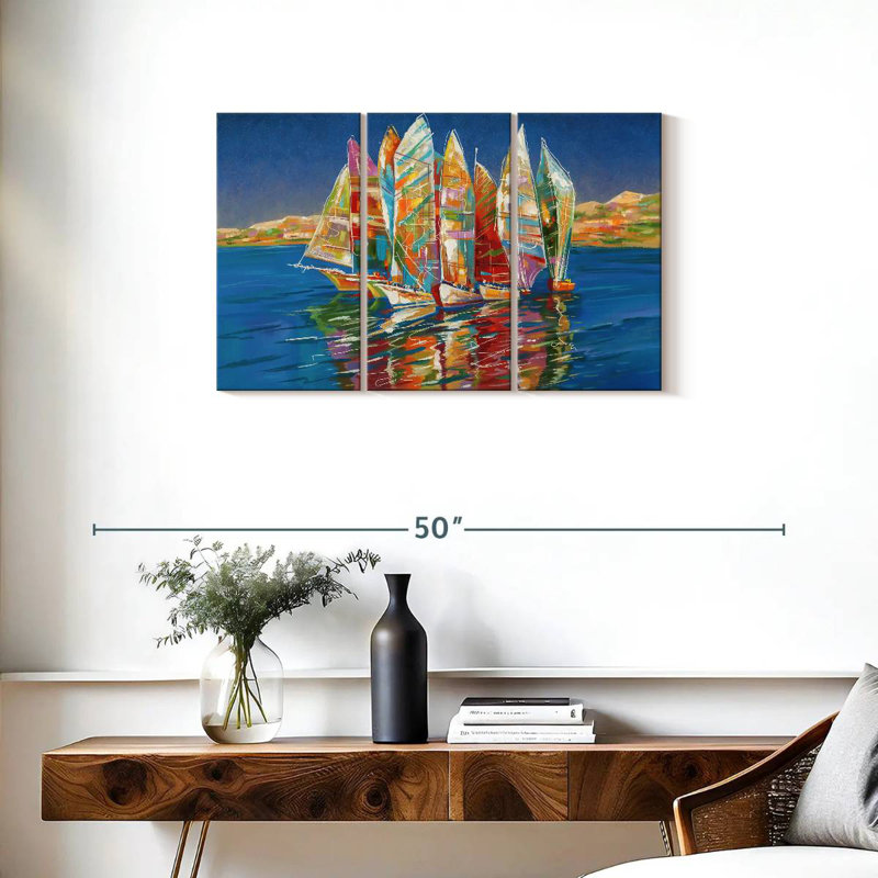 Mehar Autumn Regatta Boats, 20" H x 33" W