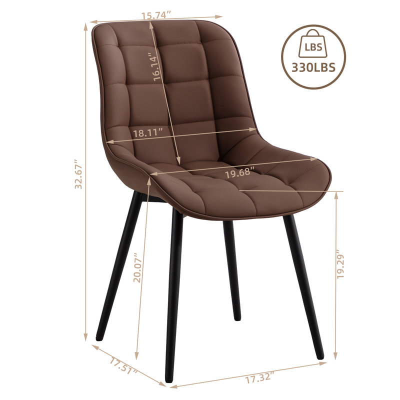 Ensemble de 6 chaises de salle à manger en cuir Marymar, Brun