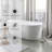 Free Standing Tub Faucet Floor Mount Tub Filler Bathroom Faucet Single Handle with Hand Shower-109469640