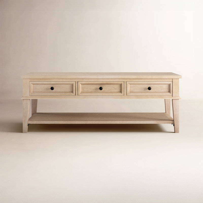 Samira Single Coffee Table, White Wash