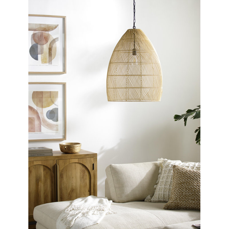 Fredonyer 1 - Light Black Pendant, Cream, 27" H x 27" W x 27" D