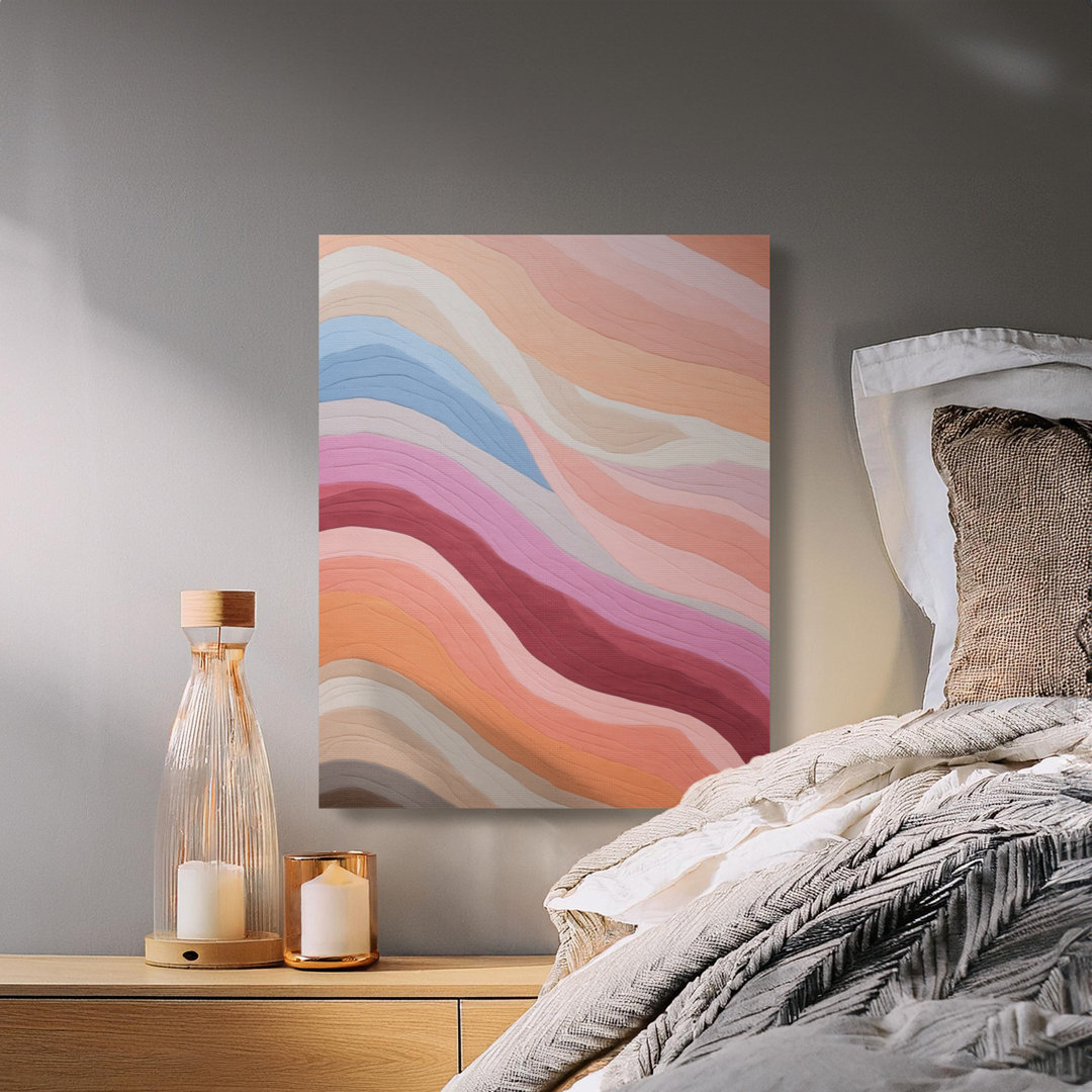 Abstract Waves Canvas Wall Art, Gallery Wrapped Print, Modern Home Decor, Archival Quality, Ready to Hang, Statement Piece, Pastel Colors