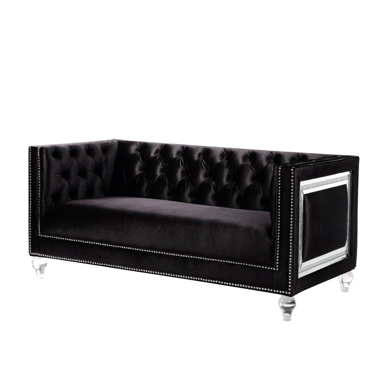 Causeuse Gooden, Velours noir