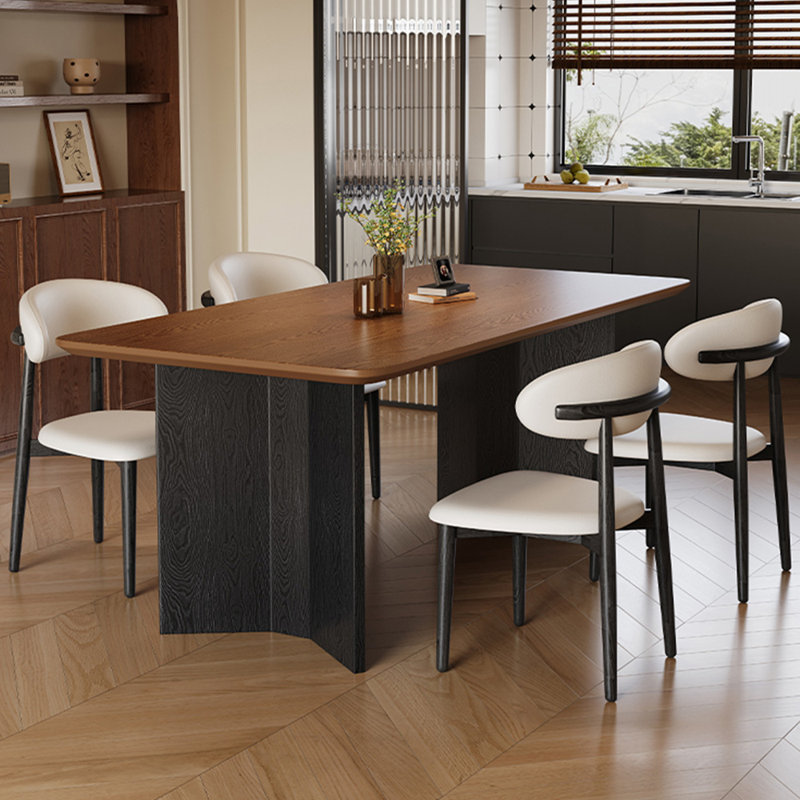 Modern simple rectangular solid wood dining table, 29.5"H x 70.8"L x 35.4"W