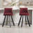 Set of 2,Back pull point design, velvet material, 360 degree rotation, back pull loop detachable design, rivet decoration, square foot wooden bar chair-1688597469