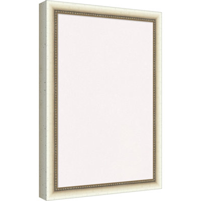 Tableau d'affichage en liège blanc Belmont, style vieilli, encadré blanc.