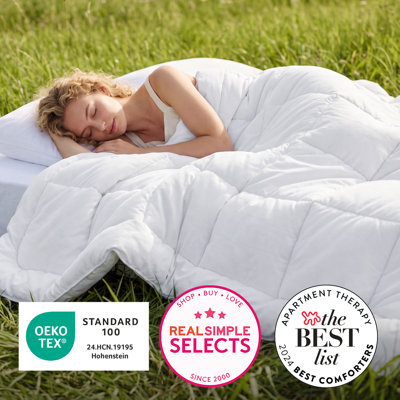 Bedsure Full Box-Stitch Down Alternative Duvet Insert – White , All-Season Comforter
