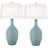 Filare 31 in. Spun Sky Blue Ceramic Table Lamp
