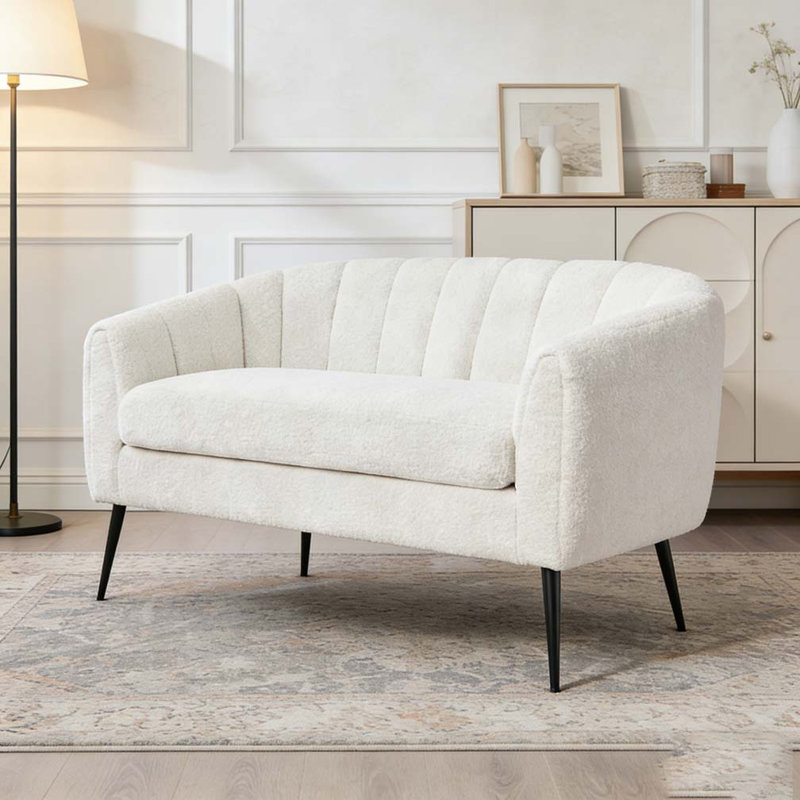 Canapé d'appoint 50,5 po en chenille, Ivory