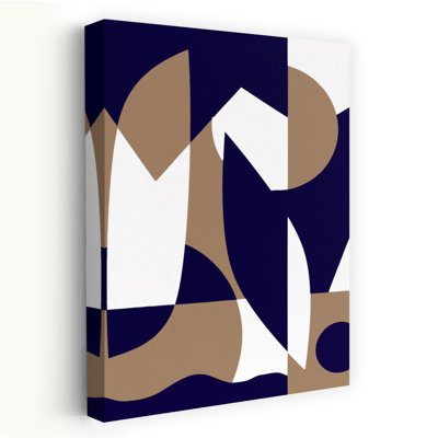 Abstract Geometric Shapes Abstract Bold Contemporary Wall Art Print 1 Piece Wrapped Canvas Wall Art