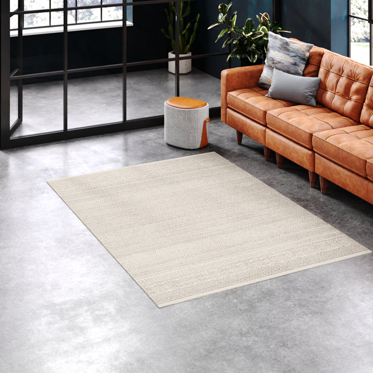 Lansing Geometric Hand-Tufted Wool Gray/Cream Area Rug