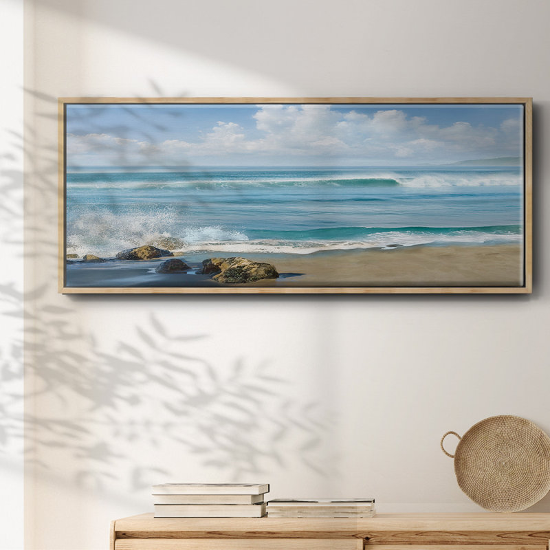Sweeping Blue- Framed Canvas, 8" H x 20" W