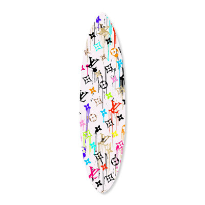 Vibrant Gold Glam Pattern Surfboard Flat Acrylic by Oliver Gal