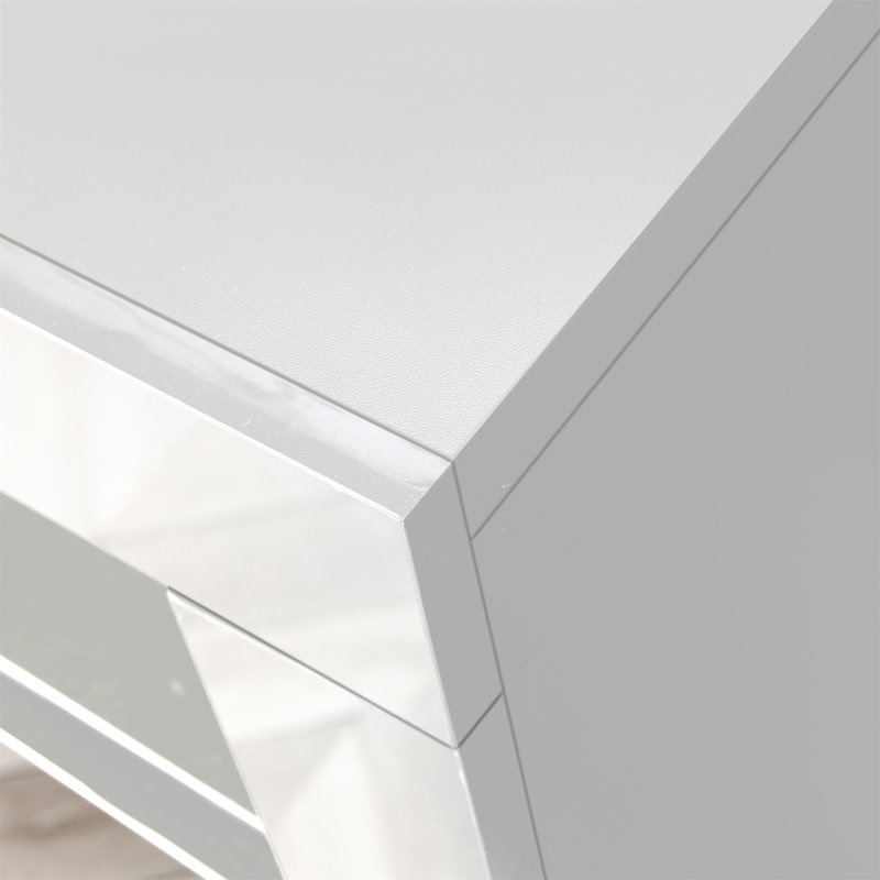 Meuble de rangement de salon noir brillant avec lumière DEL