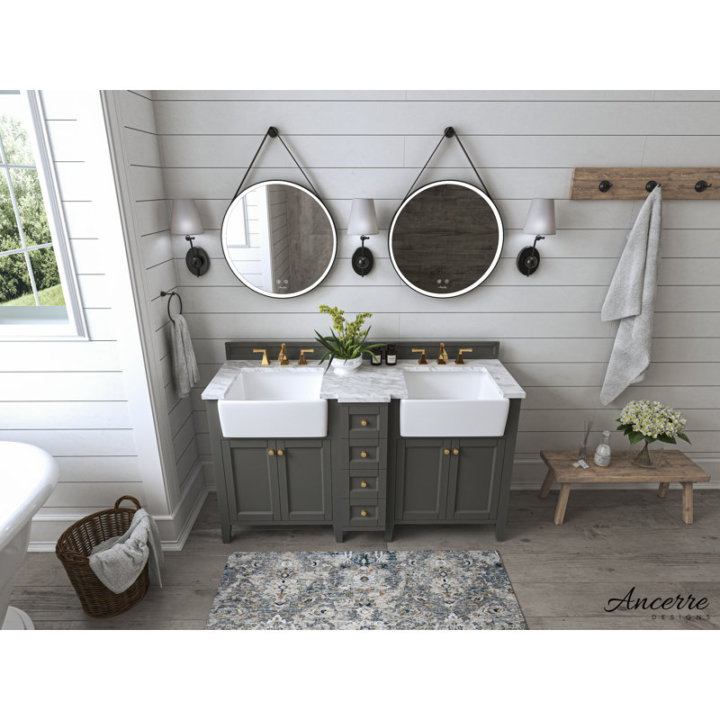 Adeline 60'' W Double Vanity, Sapphire Gray