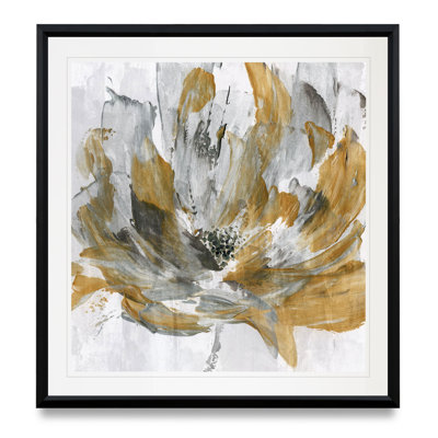 «Golden Flower Power», reproduction de peinture à l'huile sur toile tendue