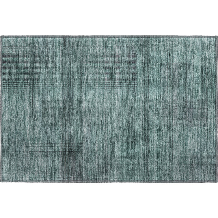 Tapis bleu sarcelle lavable à la machine Premium Prisco