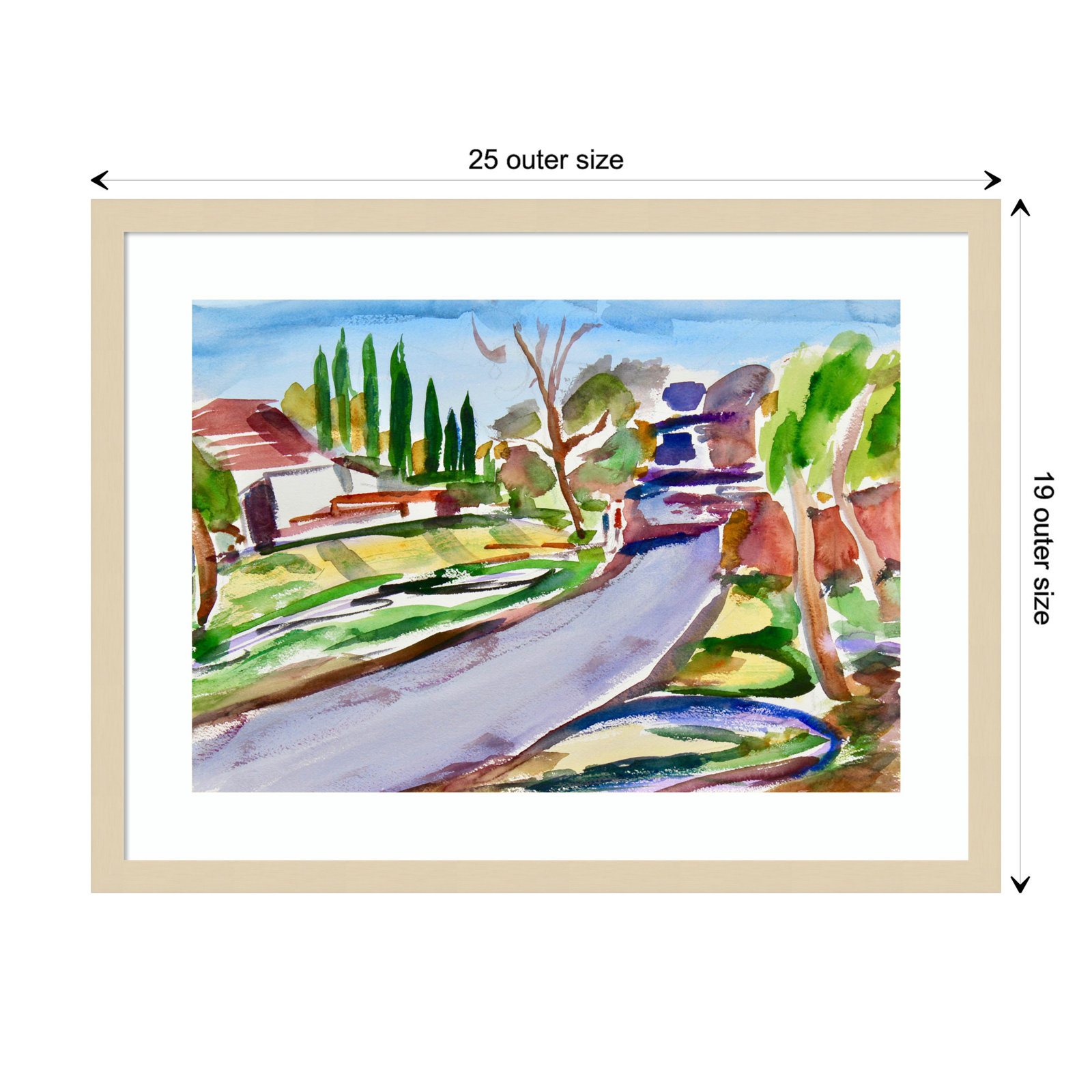 Montpellier Back Road With Shadows Framed On Paper by Montpellier Print, Brown, 19" H x 25" W x 1" D