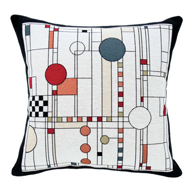 Gingko Geometric Cotton Blend Throw Pillow