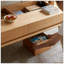 Table basse surélevée Table basse 100% bois de chêne massif Plateau en bois massif de couleur naturelle avec tablette de rangement-1790432280