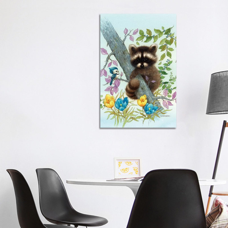 Raccoon On A Limb - Wrapped Canvas Print, 101.6 cm H x 66.04 cm W x 1.91 cm D