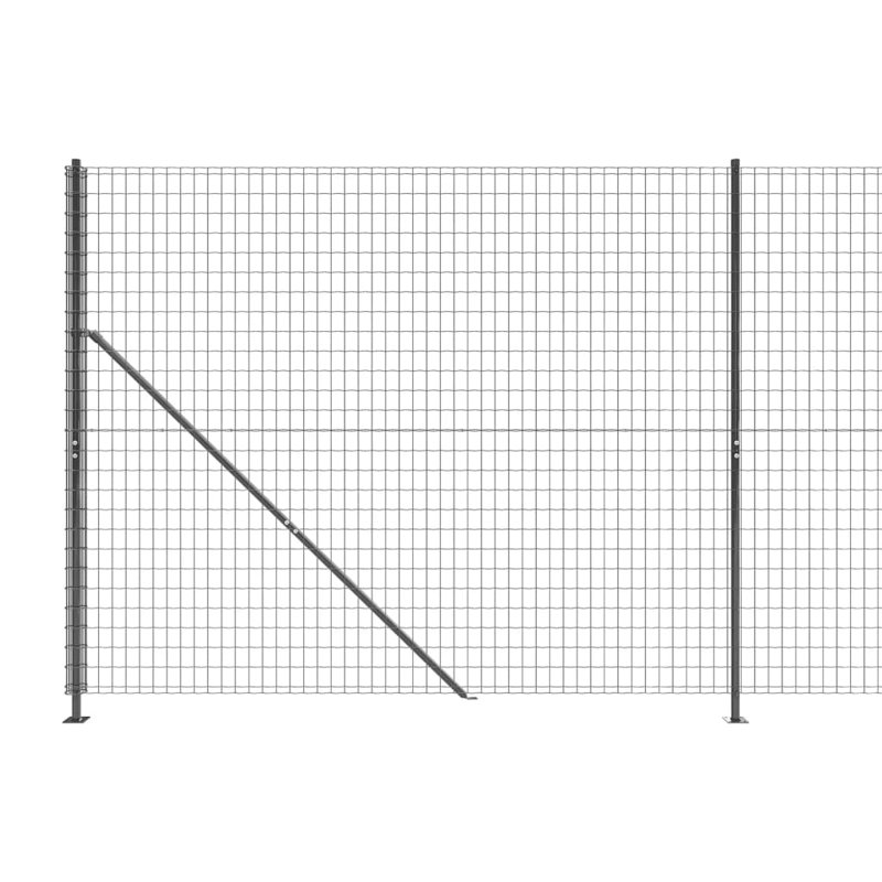 Ashor Metal Wire/Mesh Fence, Green, 140cm H x 2500cm W x 5cm D, 13