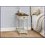 Table basse à 2 niveaux peu encombrante - brun étroit & amp; Placage blanc antique d'une hauteur de 25 po pour le salon / la chambre à coucher