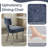 Modern Clear Round Pedestal Dining Set with Chenille Dininig Chair-782729838-782729834