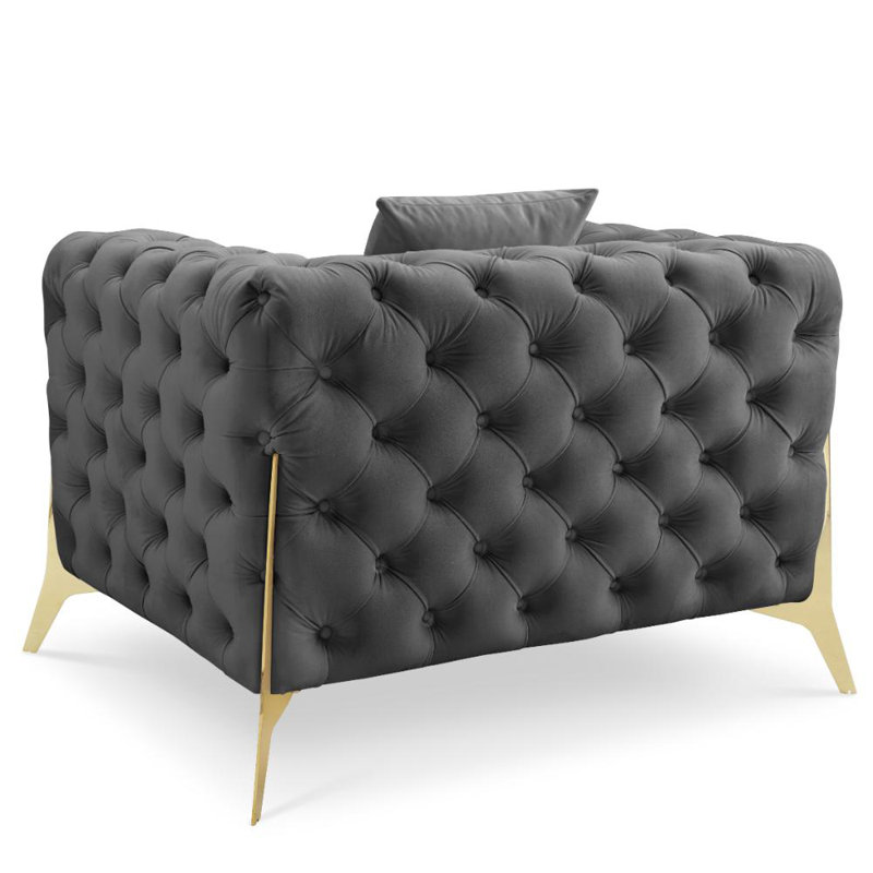 Akeiba Velvet Armchair, Grey