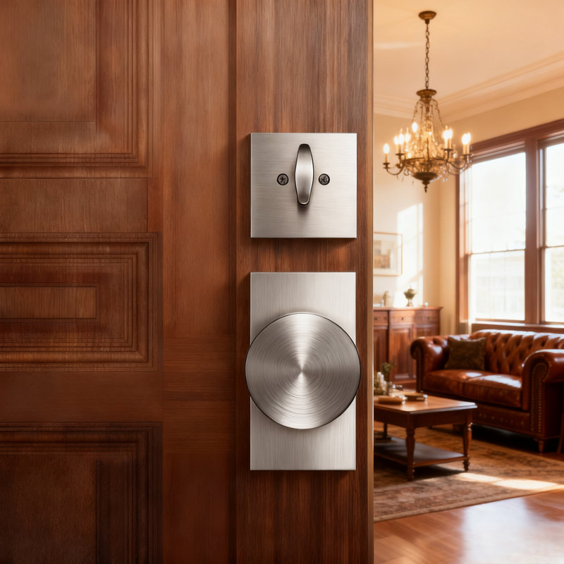 Ensemble de boutons de porte à pêne dormant et à pêne dormant, Nickel satiné