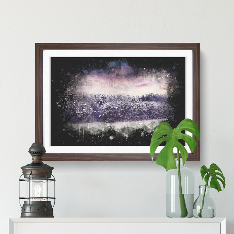Purple Sky At Winter - Picture Frame Graphic Art, Walnut Framed, 45cm H x 63cm W x 2cm D