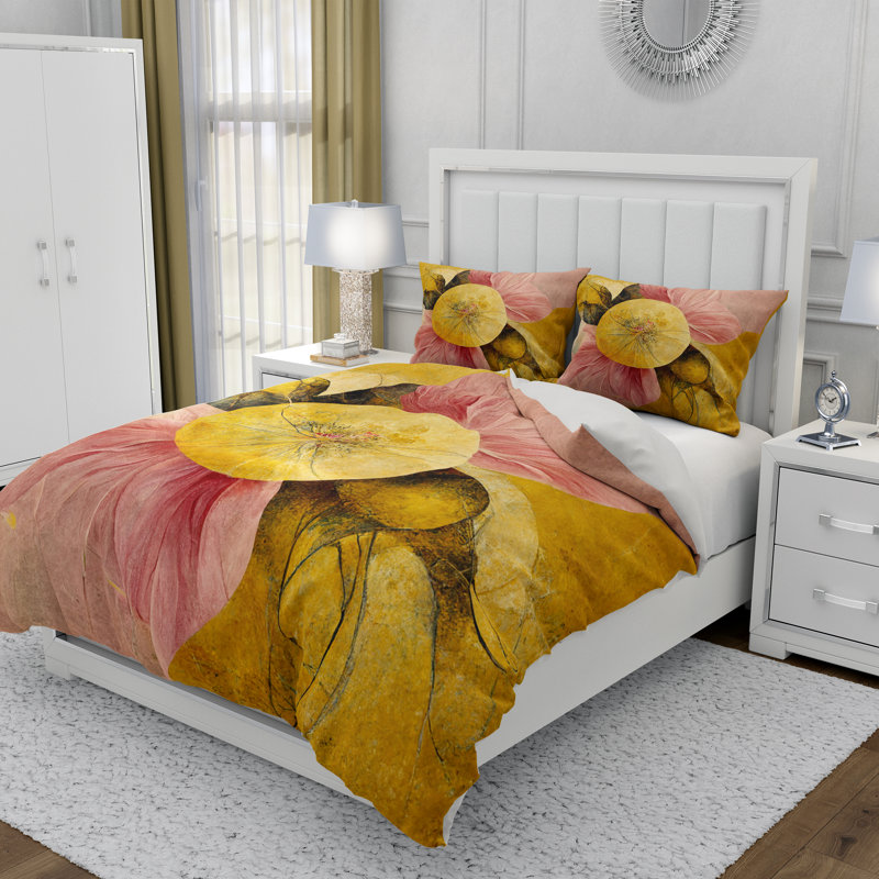 Floral Duvet Cover, King Duvet Cover + 2 King Shams