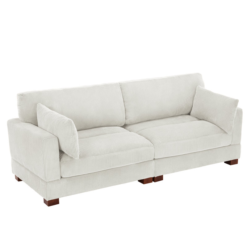 Bentura 217.7Cm Flared Arms Sofa, Beige