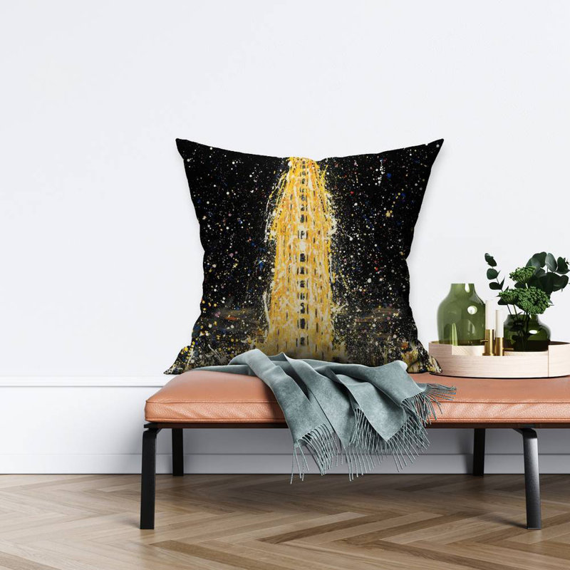Abstract flatiron building - 26"x26" Throw pillow - Poly twill - Print on demand, Polyester/Polyfill