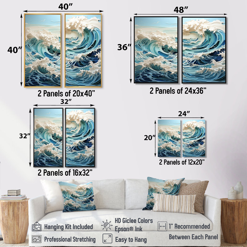 Philbrick - impressions sur toile cinétiques côtières, H 32 po x l 32 po, Impression encadrée flottante, Doré