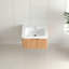 Meuble-lavabo mural flottant pré-assemblé avec lavabo-292224332