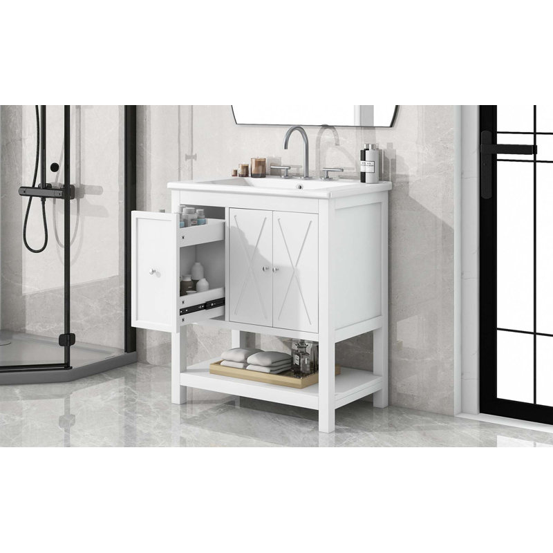 Meuble-lavabo 30 po avec comptoir, meuble-lavabo avec 2 portes et 1 tiroir