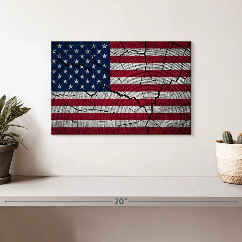 Borges Tree Stump American Flag