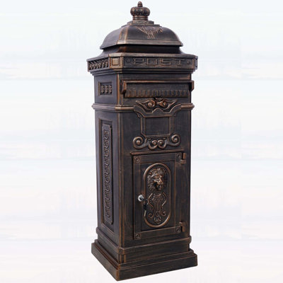 Large-Capacity Garden Floor Mailbox with Waterproof Design and Classic Aesthetic, Perfect for Outdoor Use and Weather Resistance.
