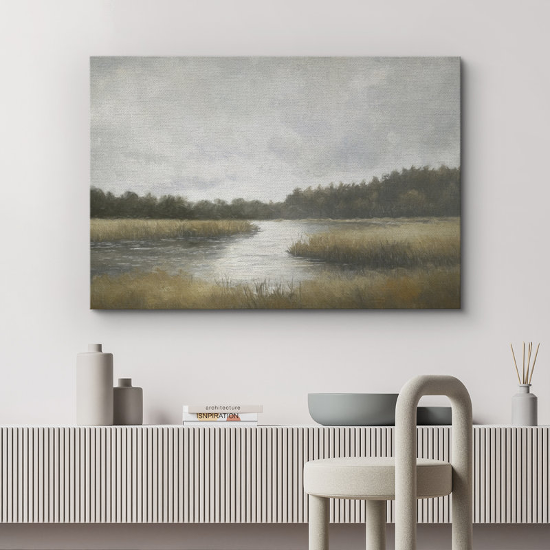 Impression murale sur toile Peaceful Marshland, décor rustique pour chalet ou salle à manger, H 12 po x l 18 po, Toile tendue