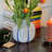 Blue and White Striped Vase
