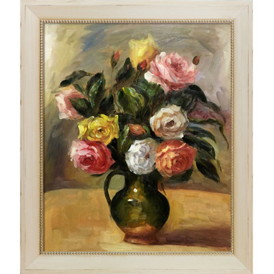Bouquet de roses par Pierre-Auguste Renoir - Peinture sur toile encadrée