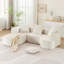 Canapé modulaire modulaire avec méridienne en L, canapé-lit modulaire Cloud avec assise profonde, canapés à compression en éponge sans assemblage requis (tissu beige-velours côtelé)-587009484