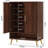 29.52 Inches Walnut 6-Tier Wooden Entryway Shoe Storage Cabinet With Doors