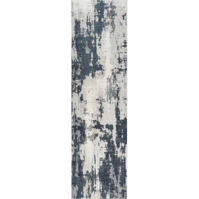 Blair Blue & Gray Abstract High-Low Modern Rug