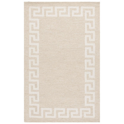Ebony 780 Hand Tufted Wool/Cotton Geometric Rug in Beige/Ivory
