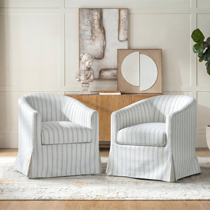 Fauteuil demi-tonneau pivotant Amadou, White/Blue