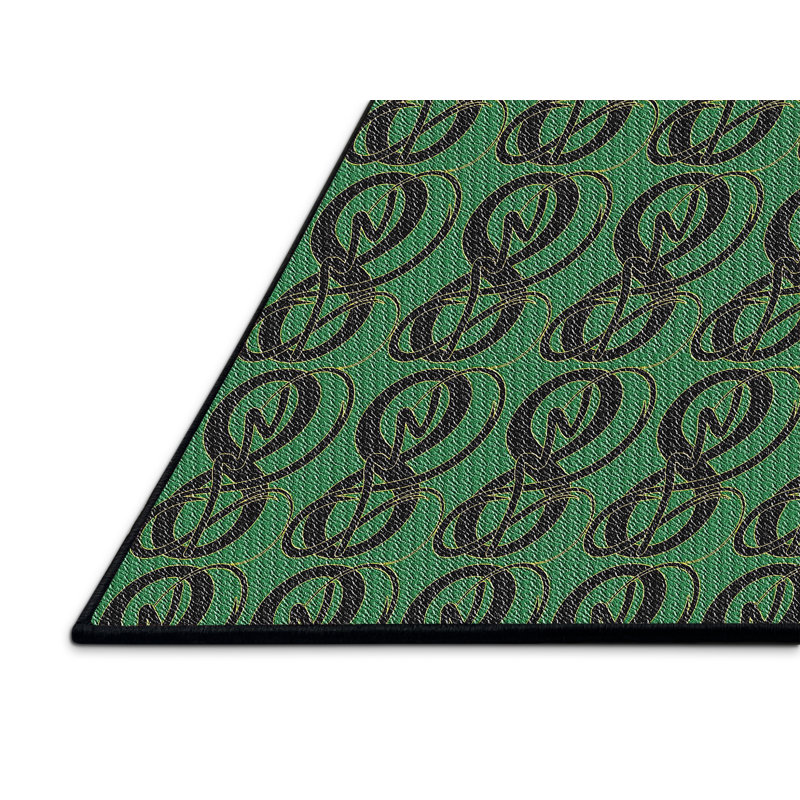 Tapis vert / noir Power Loom, Rectangle 5 pi x 8 pi