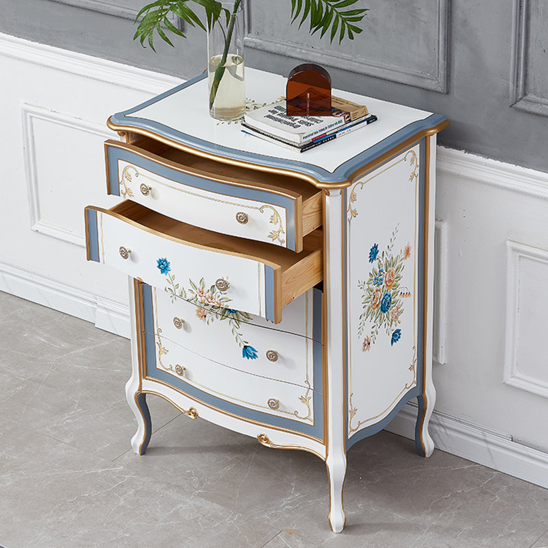 Modern Hand-Painted Five-Drawer Accent Chest