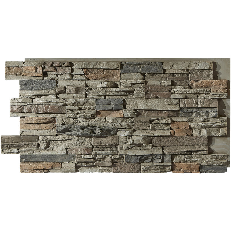 Panneau mural en pierre 48,75 po x 24,63 po Colorado, Gris hétéroclite